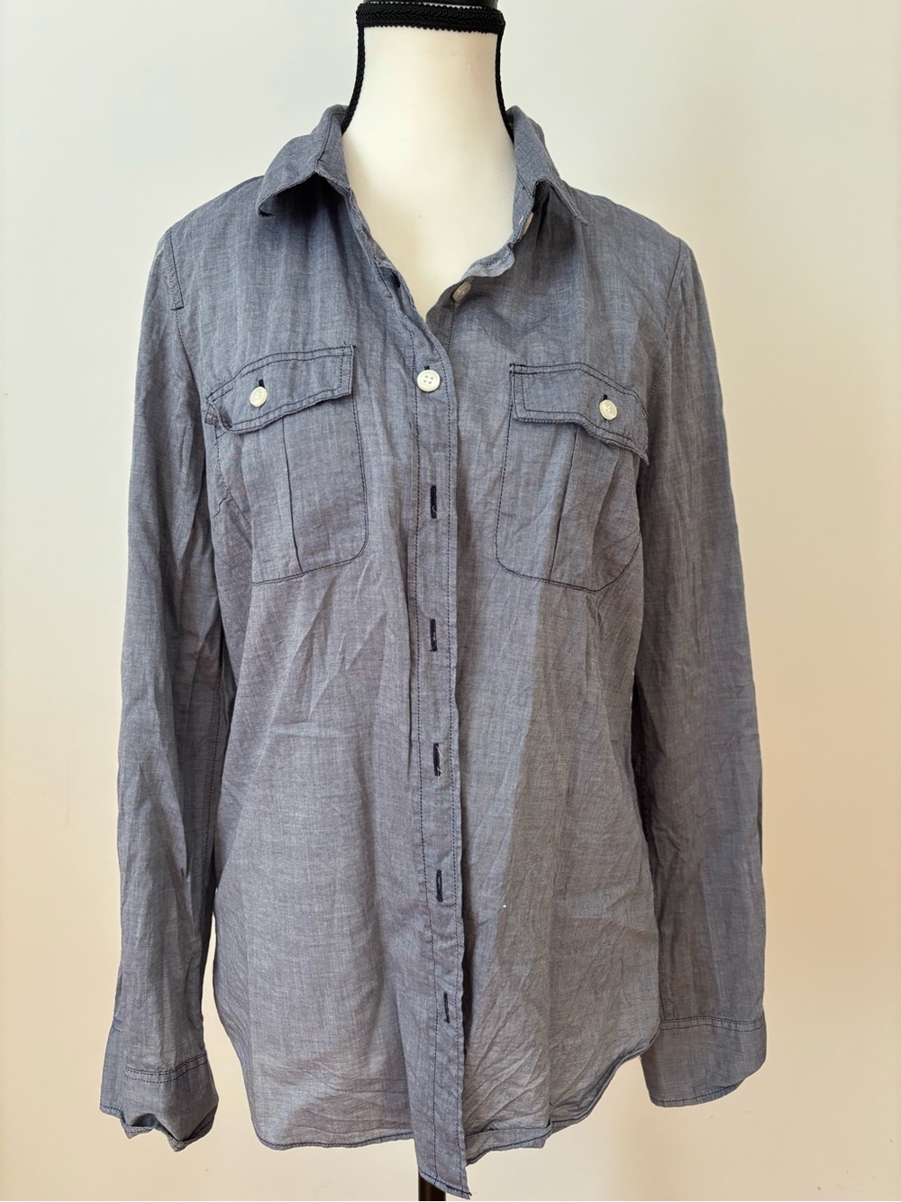JCrew women’s perfect shirt Casual Button-Up Shirt - Gray